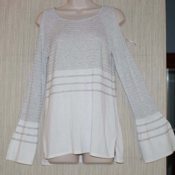 Design History Cotton Rayon Cold Shoulder Sweater - Picture 1 of 4